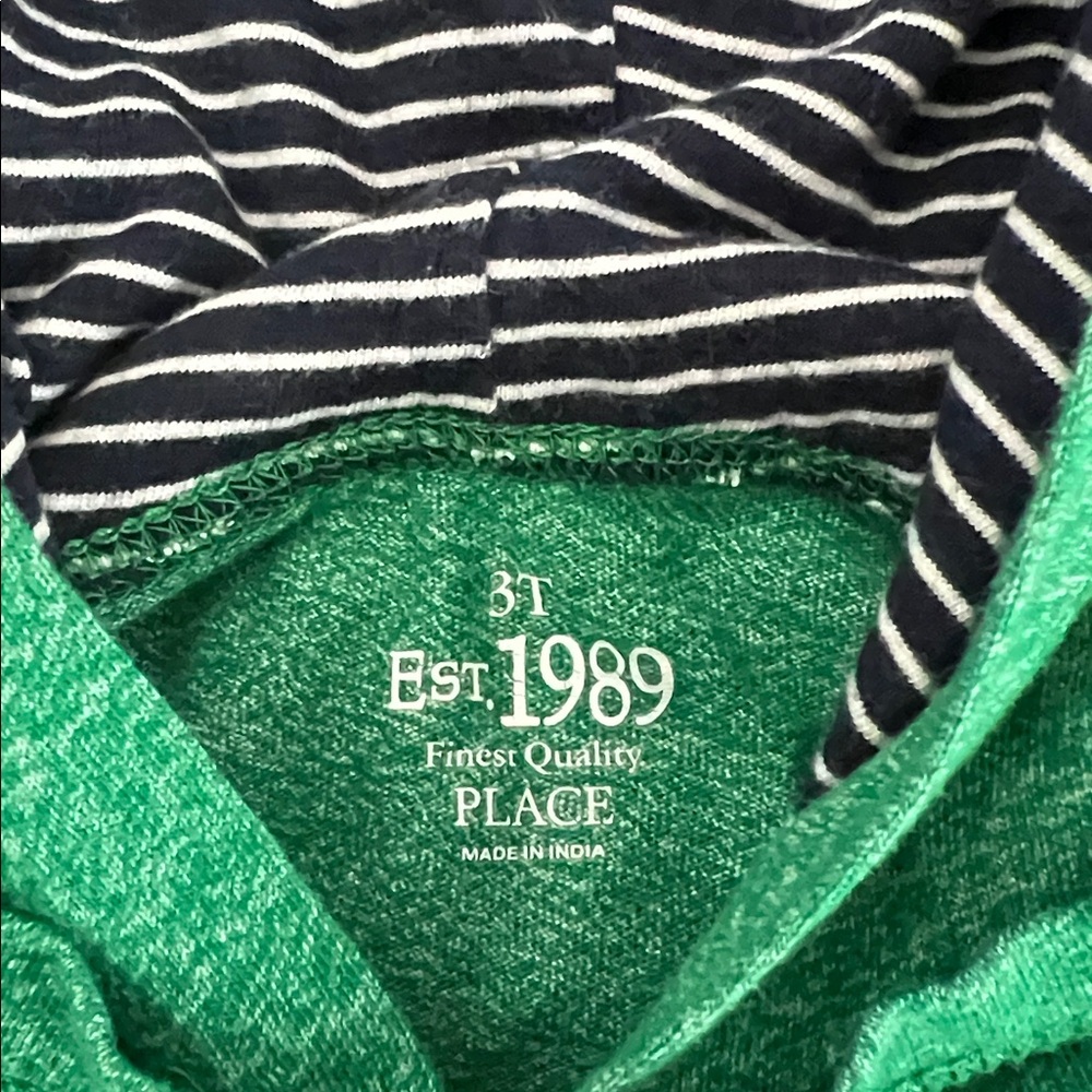 Childrens Place Green Hooded Long Sleeve Tee size 3T - Picture 4 of 5